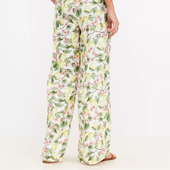 LOFT Blossom Pull On Wide Leg Pants In Linen Blend - Picture 2 of 7